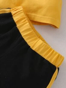 Đồ bộ em bé Tương phản ràng buộc Lá thư Thể thao - Nhiều màu - Xem 3