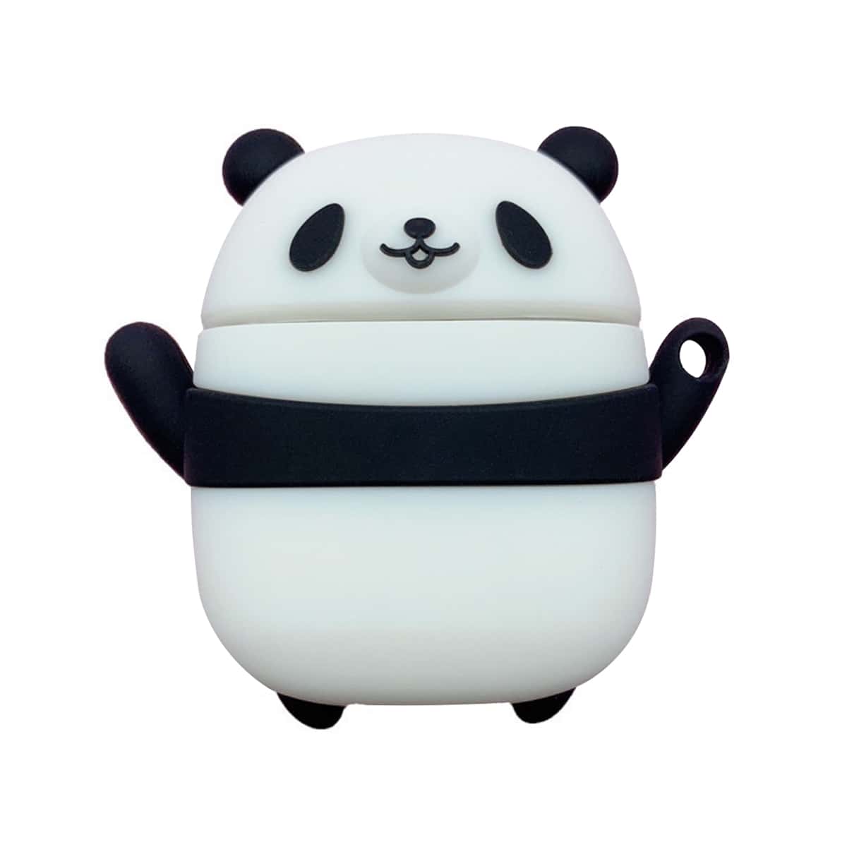 

Cartoon Panda Shaped AirPods Case, Black and white