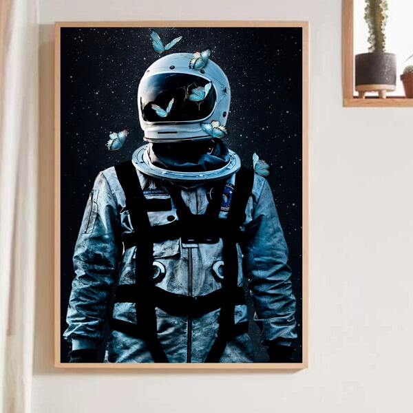 

Astronaut Print Wall Painting Without Frame, Multicolor