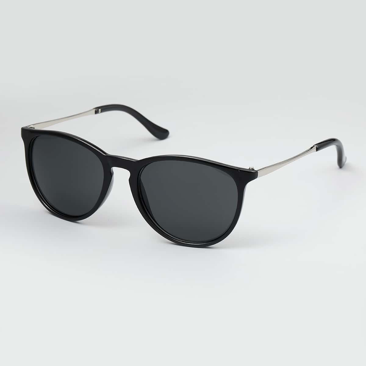 

Guys Round Frame Sunglasses, Black