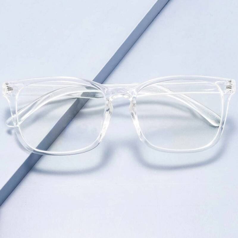 

Guys Clear Square Frame Glasses