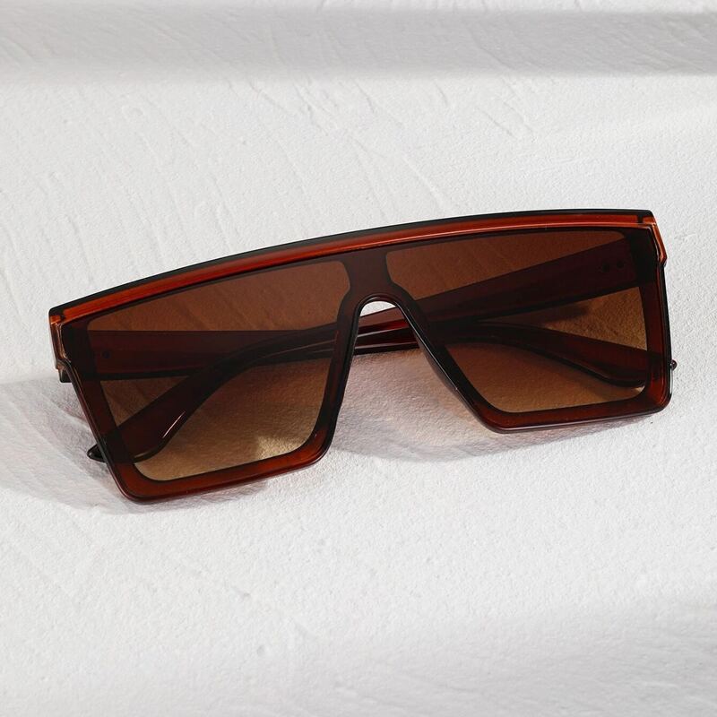 

Guys Square Frame Flat Top Sunglasses, Brown