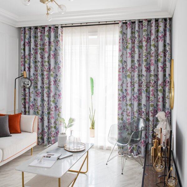 

Floral Pattern Single Panel Curtain, Multicolor
