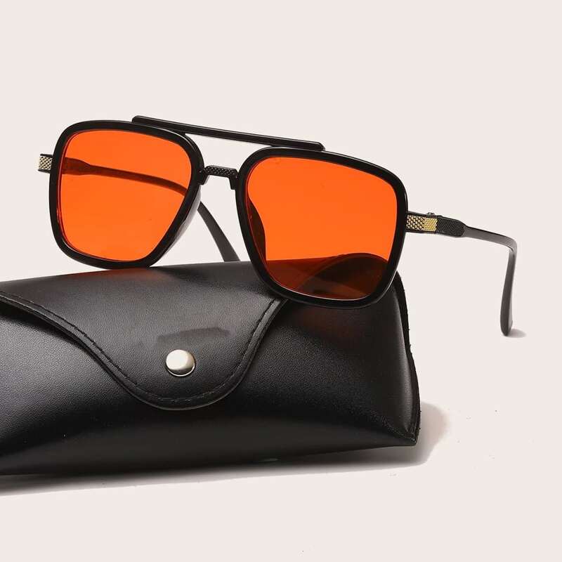 

Guys Top Bar Square Frame Sunglasses, Orange
