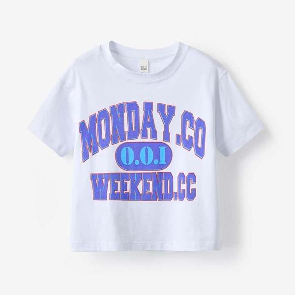

Toddler Boys Letter Graphic Tee, White
