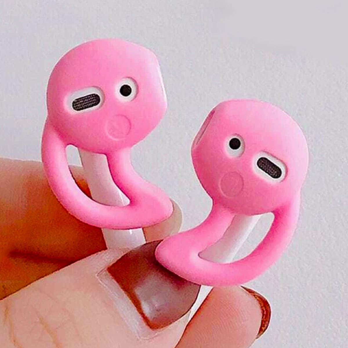 

1pair Silicone AirPods Anti-slip Cover, Pink