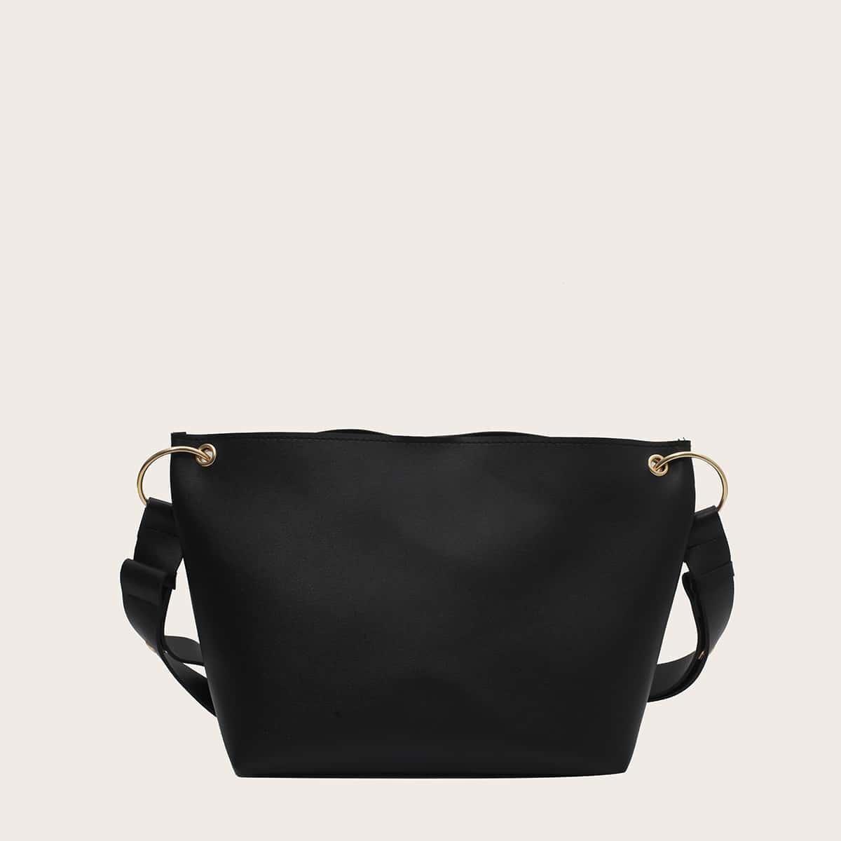 

Solid Shoulder Bag, Black