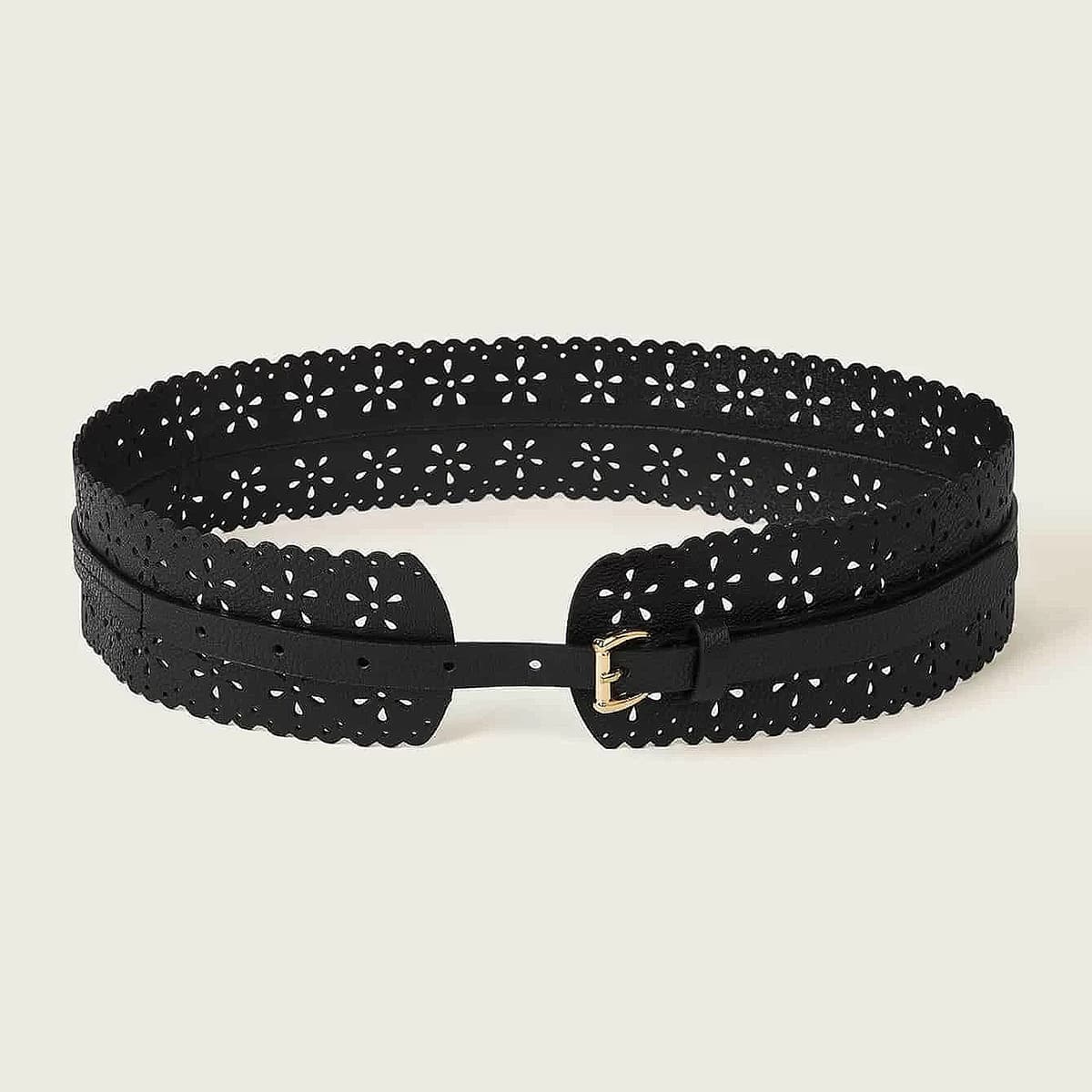 

Laser Cut Wide Belt, Black