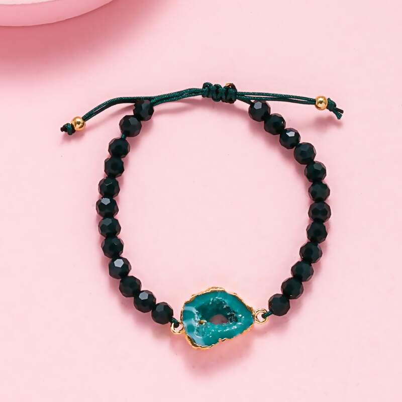 

Drawstring Beaded Bracelet, Green