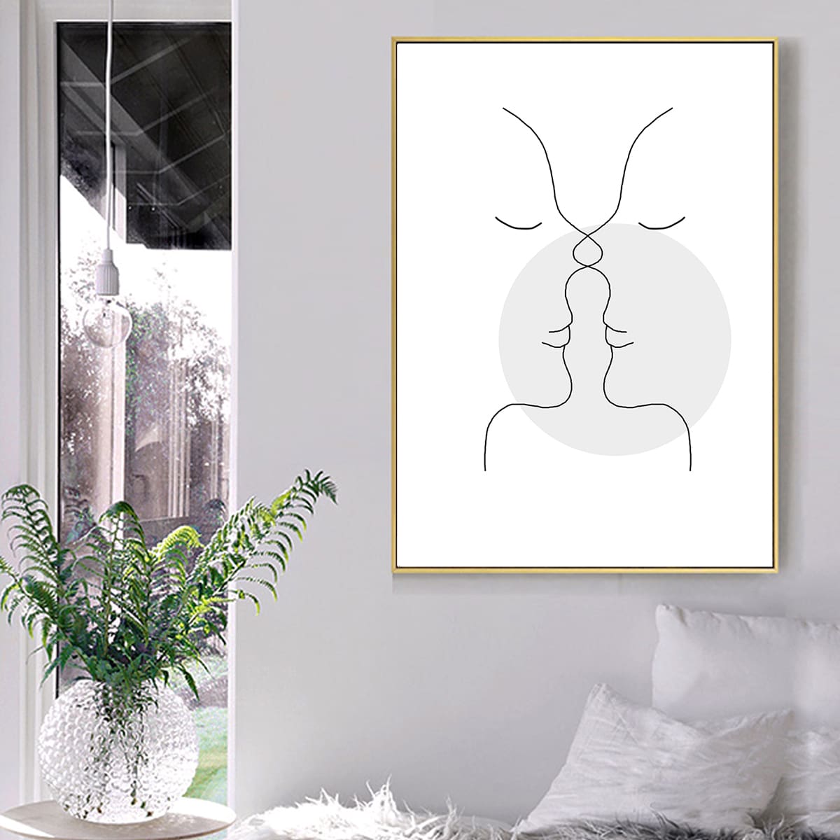 

Abstract Figure Graphic Wall Painting Without Frame, White