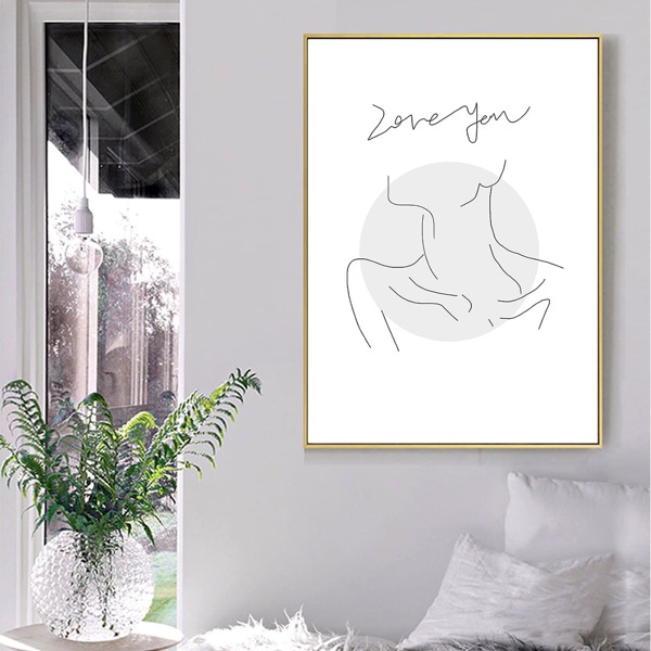 

Abstract Figure Graphic Wall Painting Without Frame, White