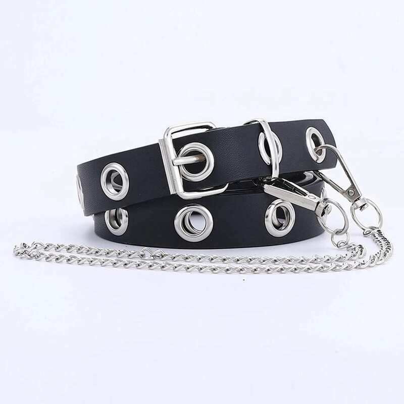 

Grommet Belt With Chain, Black