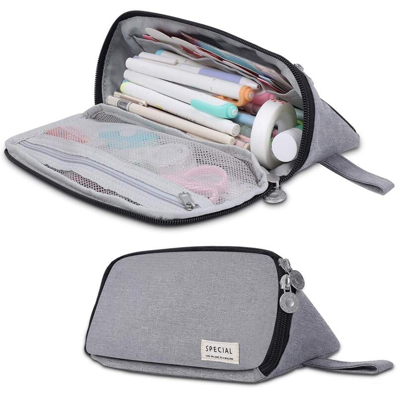 

1pc Minimalist Pencil Bag, Grey