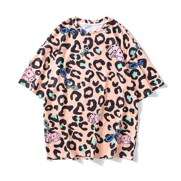 

Men Graphic Print Drop Shoulder Tee, Multicolor