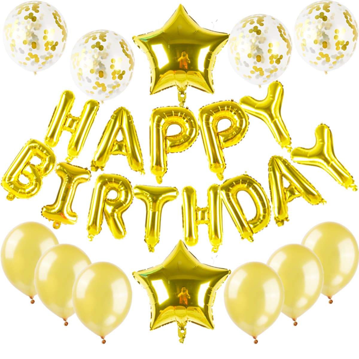 

25pcs Birthday Party Decorative Balloon Set, Gold