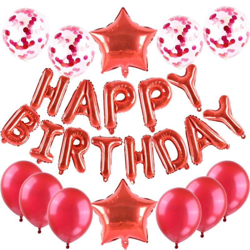 

25pcs Birthday Party Decorative Balloon Set, Red