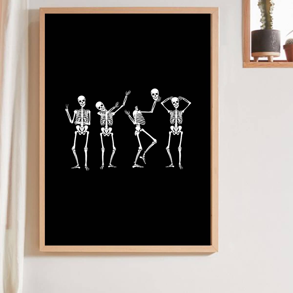 

Skull Print Wall Painting Without Frame, Black