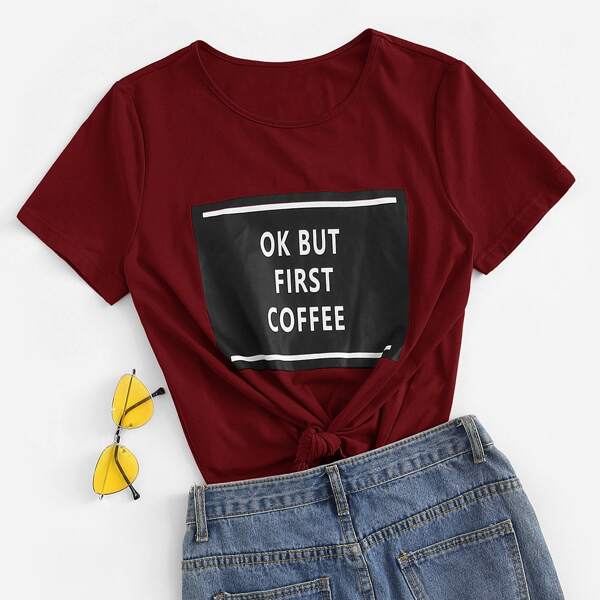 

Slogan Graphic Tee, Maroon