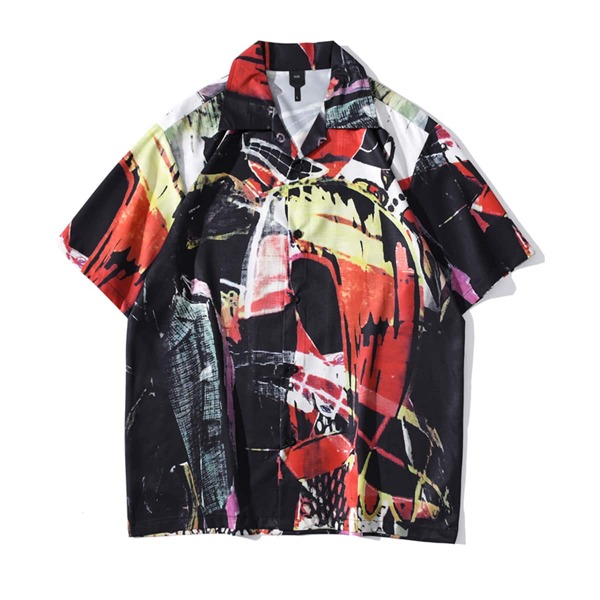 

Men Random Graphic Print Shirt, Multicolor