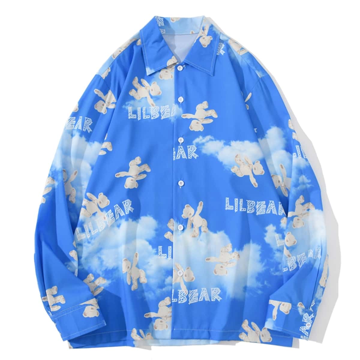 

Guys Bear & Letter Graphic Shirt, Blue
