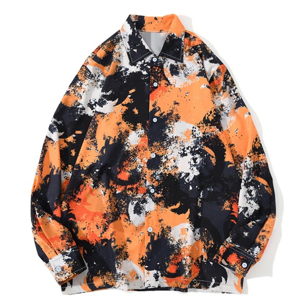

Men Graphic Print Button Up Shirt, Multicolor