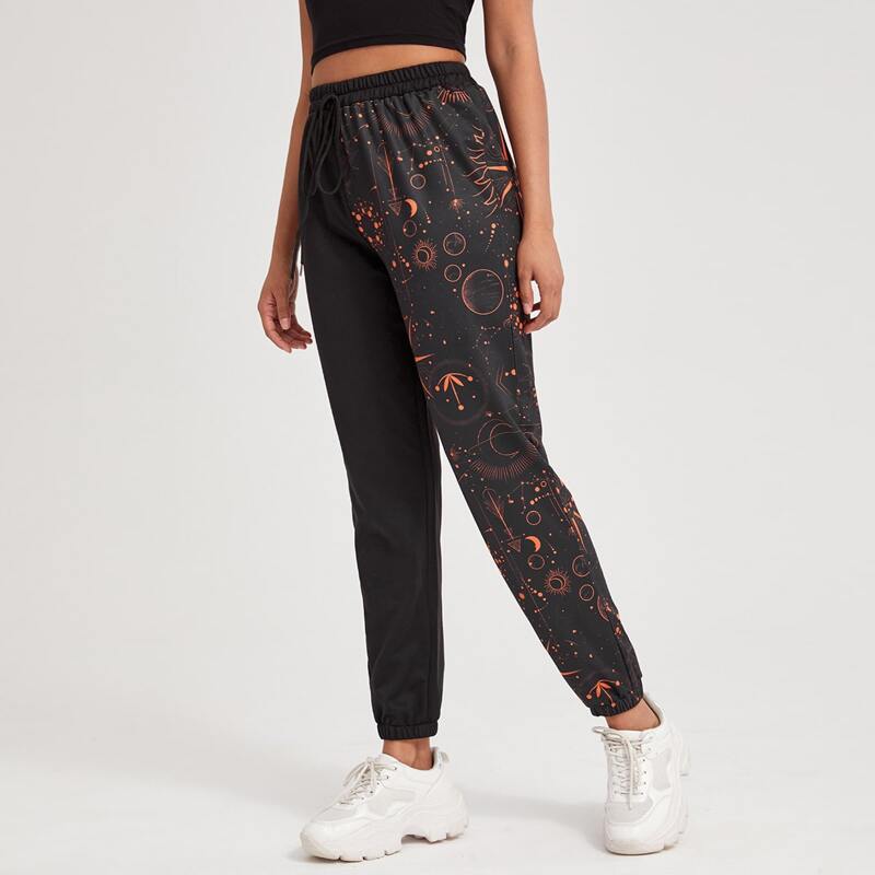 

Galaxy Print Sweatpants, Black