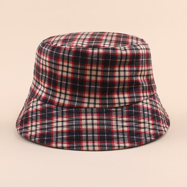 

Plaid Reversible Bucket Hat, Multicolor