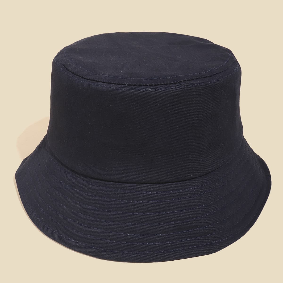 

Plain Sun Protection Bucket Hat, Navy blue