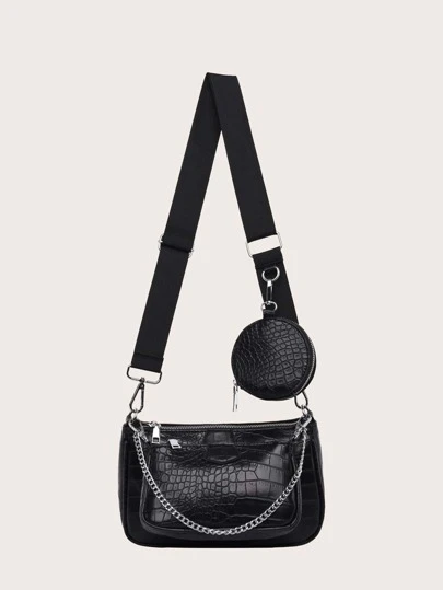 3本入り クロックエンボス バゲットバッグ セットの画像