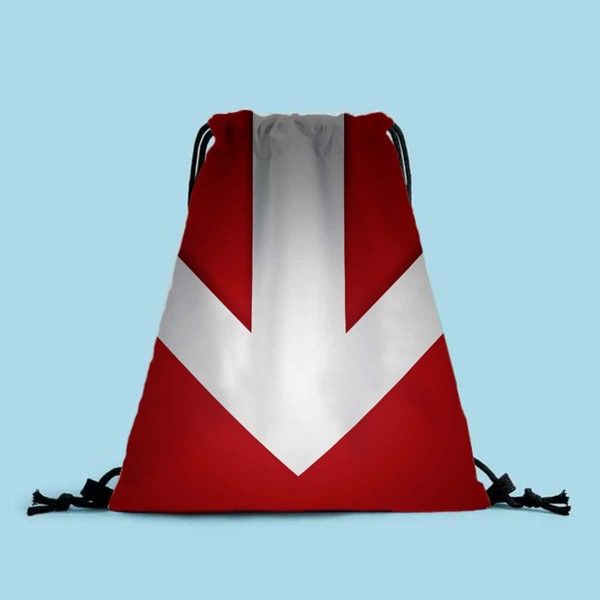 

Arrow Graphic Drawstring Backpack, Red