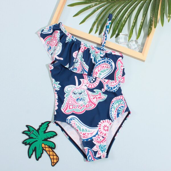 

Toddler Girls Floral Ruffle One Piece Swimsuit, Multicolor