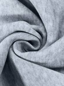 SHEIN LUNE Slogan Graphic Thermal Lined Drawstring Hoodie - Grey - View 6