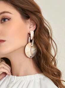 Geometric Drop Earrings - Multicolor - View 1