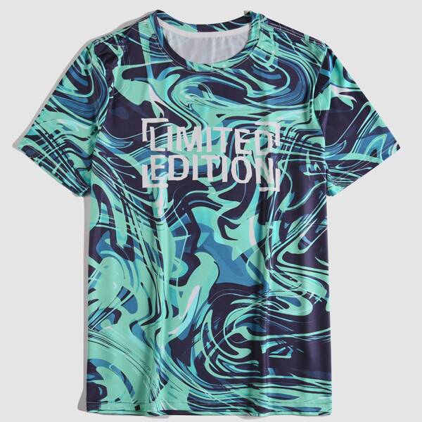 

Men Letter Graphic Short Sleeve Tee, Multicolor