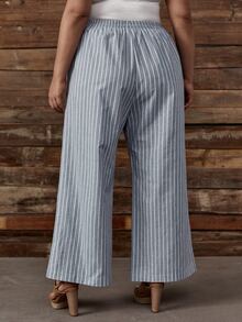 Rosett Randig Enkel Plus Storlek Underkläder - Grå - Visa 2