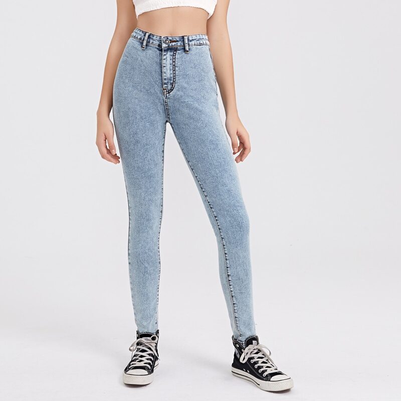 

High Waist Skinny Jeans, Light wash