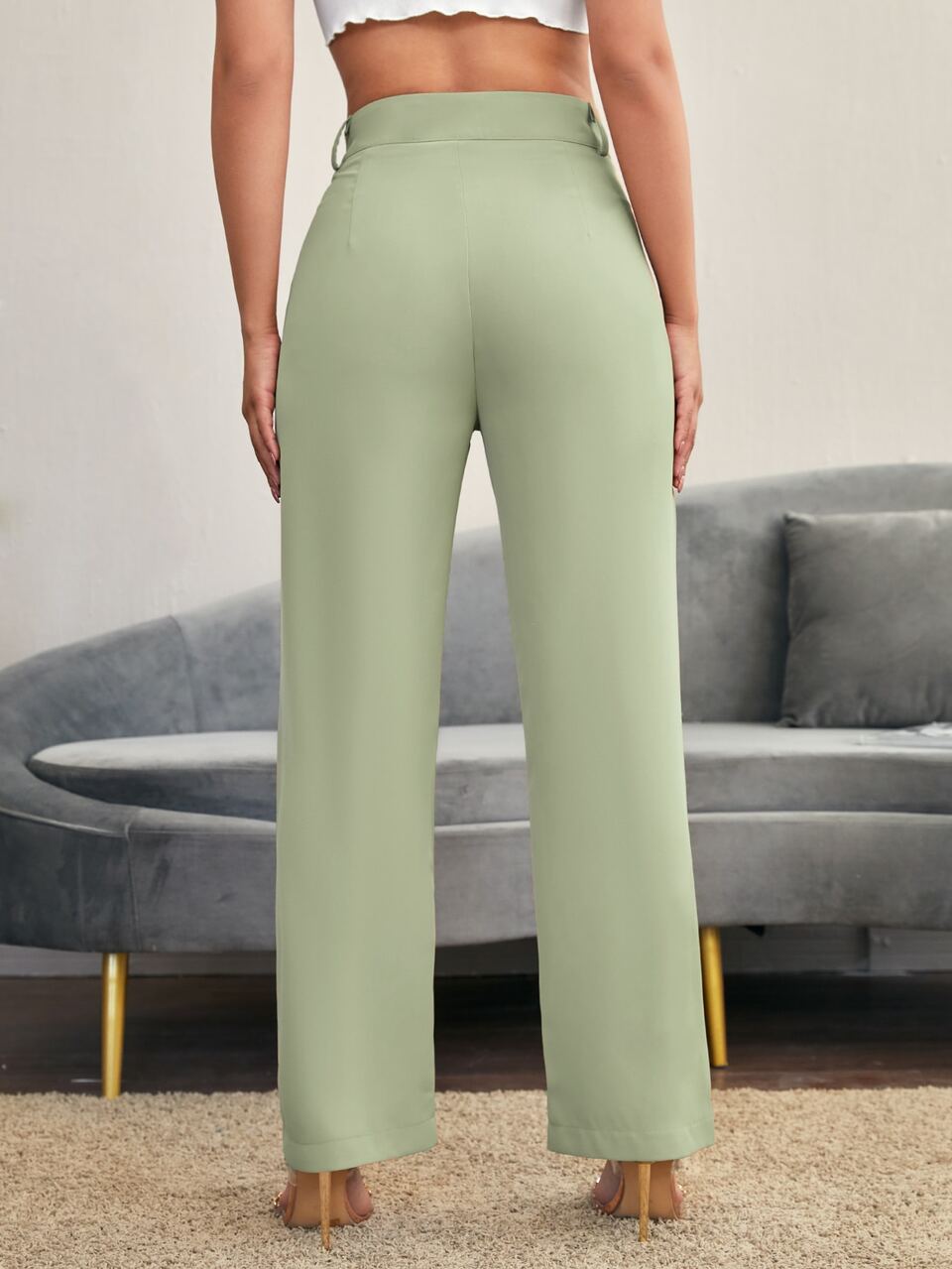 Solid High Rise Tailored Pants In Fall/Winter