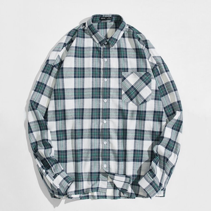 

Guys Pocket Front Plaid Shirt, Multicolor