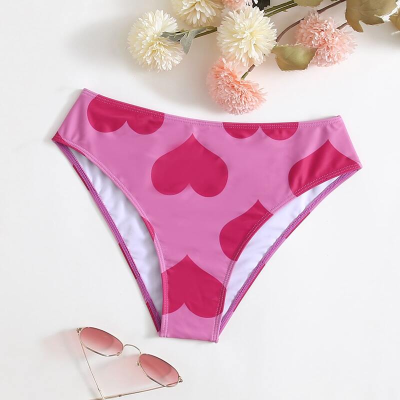 

Heart Print Bikini Bottom, Multicolor