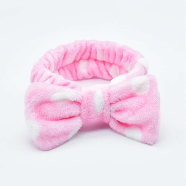 

Dot Print Bath Headband, Pink
