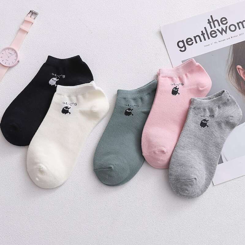 

5pairs Cartoon Ankle Socks, Multicolor
