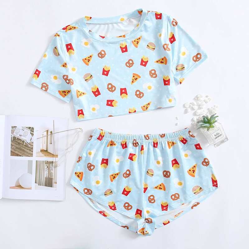 

Food Print Pajama Set, Multicolor