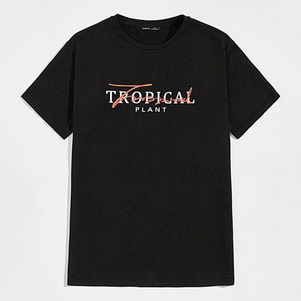 

Men Letter Graphic Tee, Black