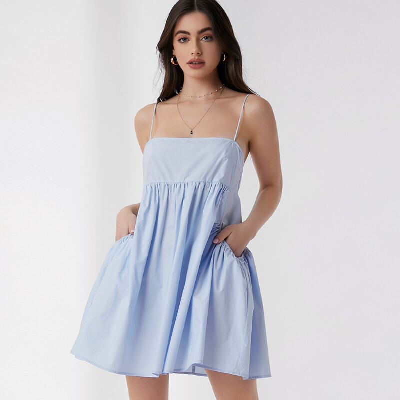 

Pocket Side Cami Dress, Pastel baby blue