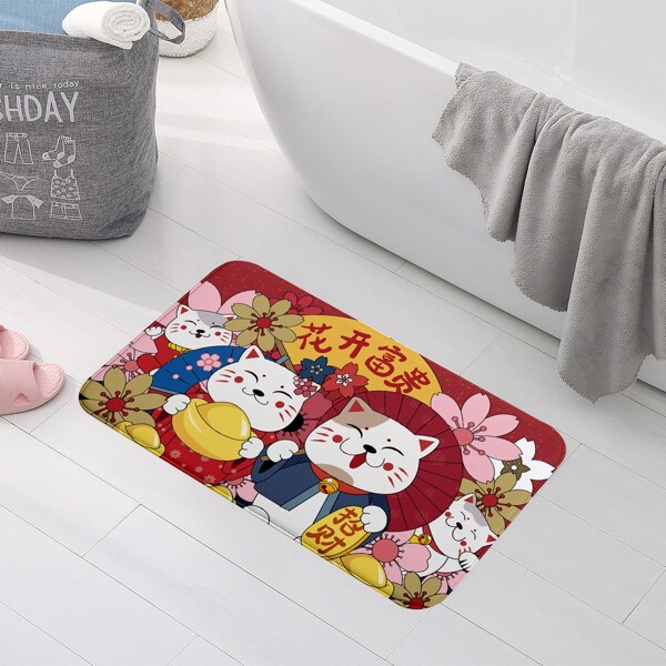 

Cartoon Graphic Floor Mat, Multicolor