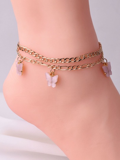 2pcs Butterfly Chain Anklet