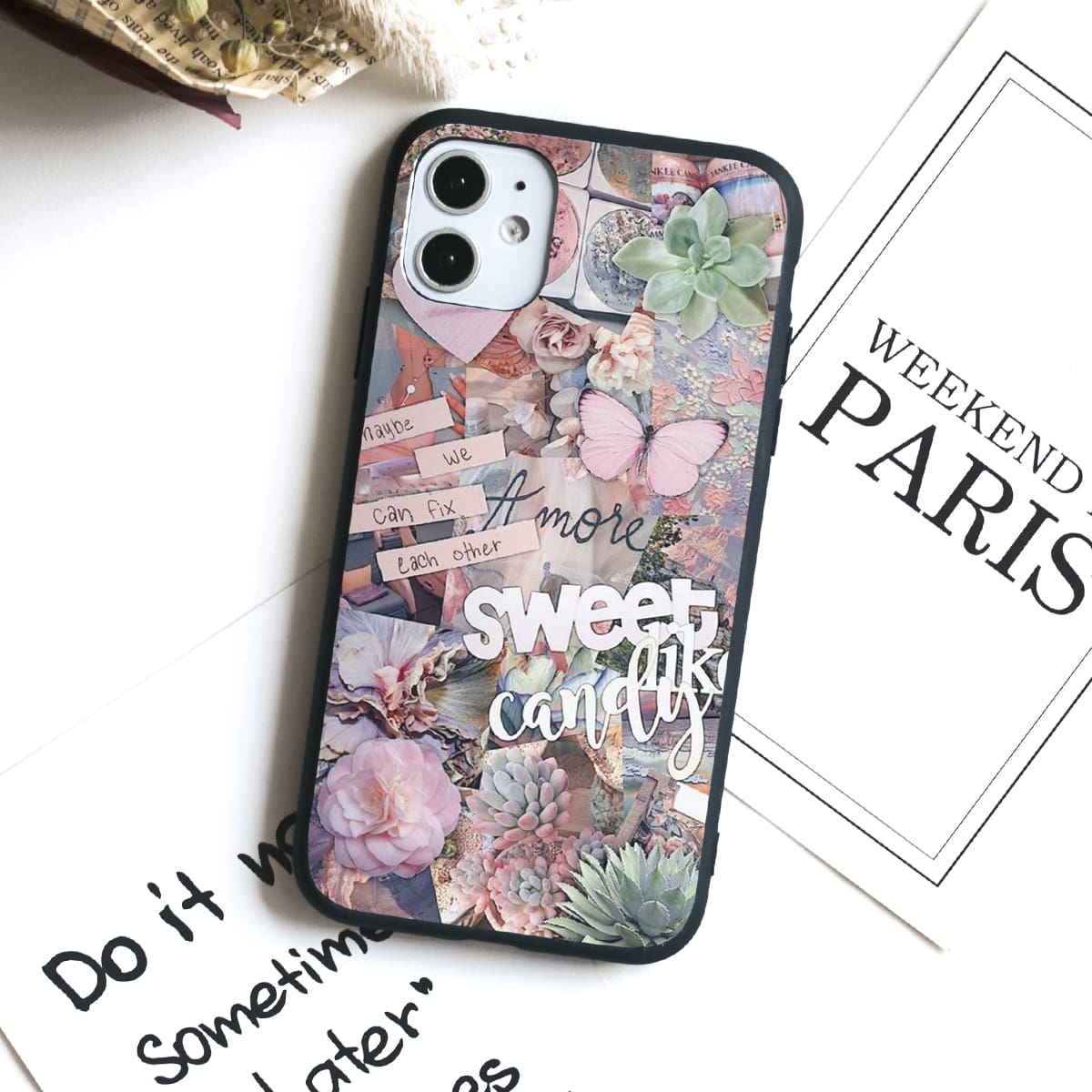 

Butterfly & Succulents iPhone Case, Multicolor