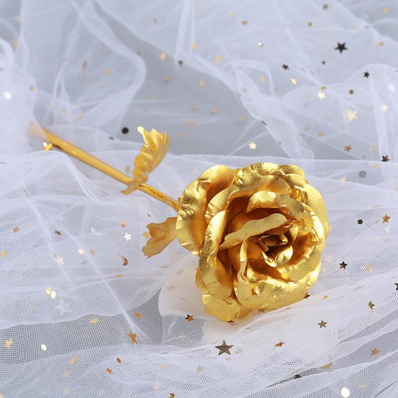 

1pc Artificial Gold Foil Rose Gift Box