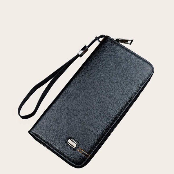 

Men Zipper Around Long Wallet, Black