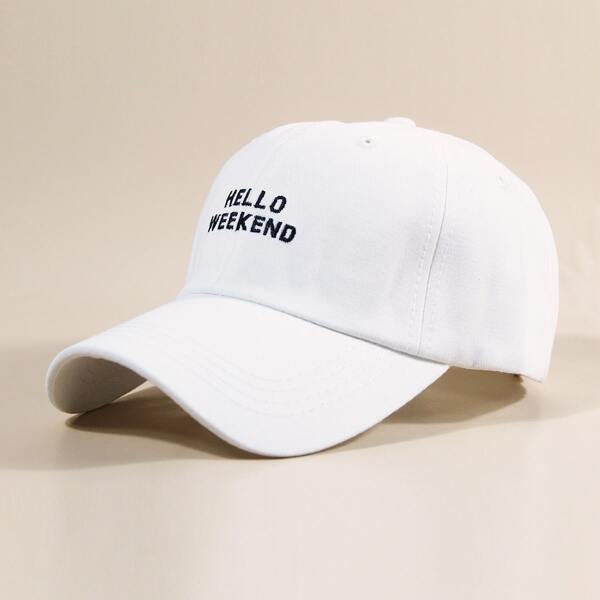 

Men Letter Embroidery Baseball Cap, White